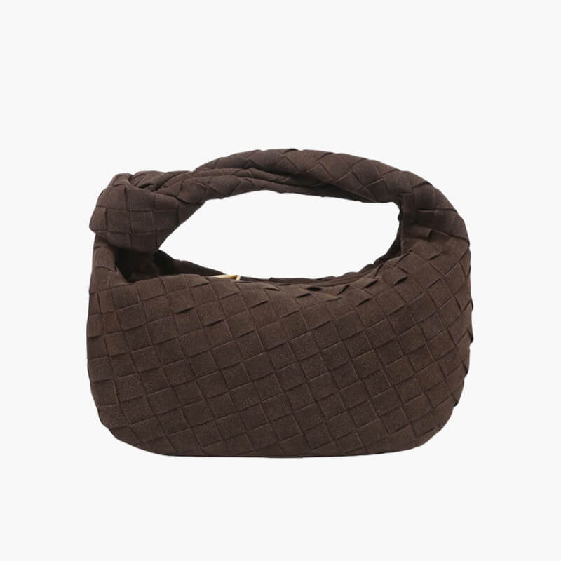 Koziti – Women's Mini Suede Shoulder Bag with Woven Knot Design