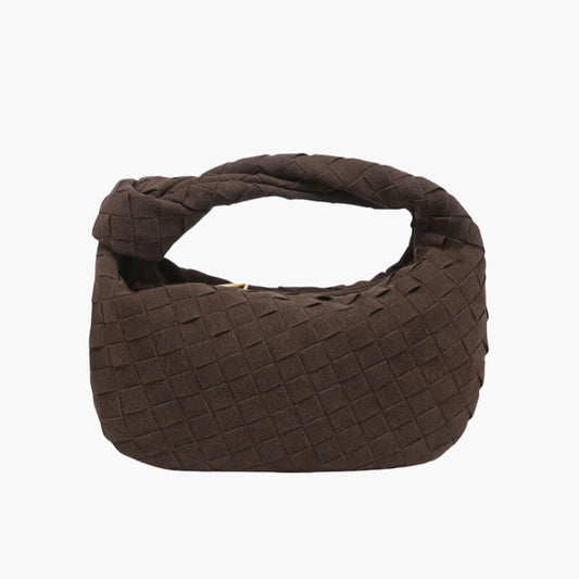 Koziti – Women's Mini Suede Shoulder Bag with Woven Knot Design